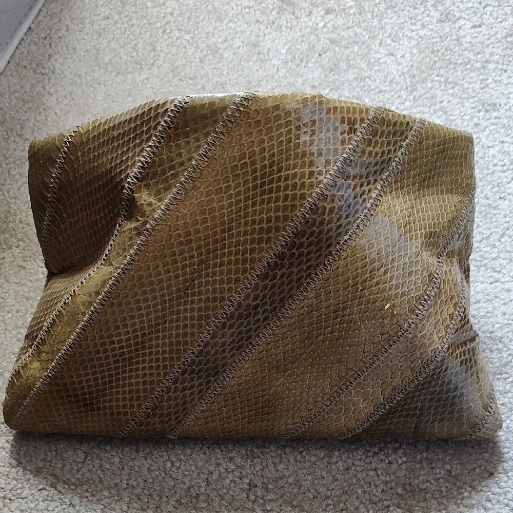Vintage Leather and Snakeskin Clutch